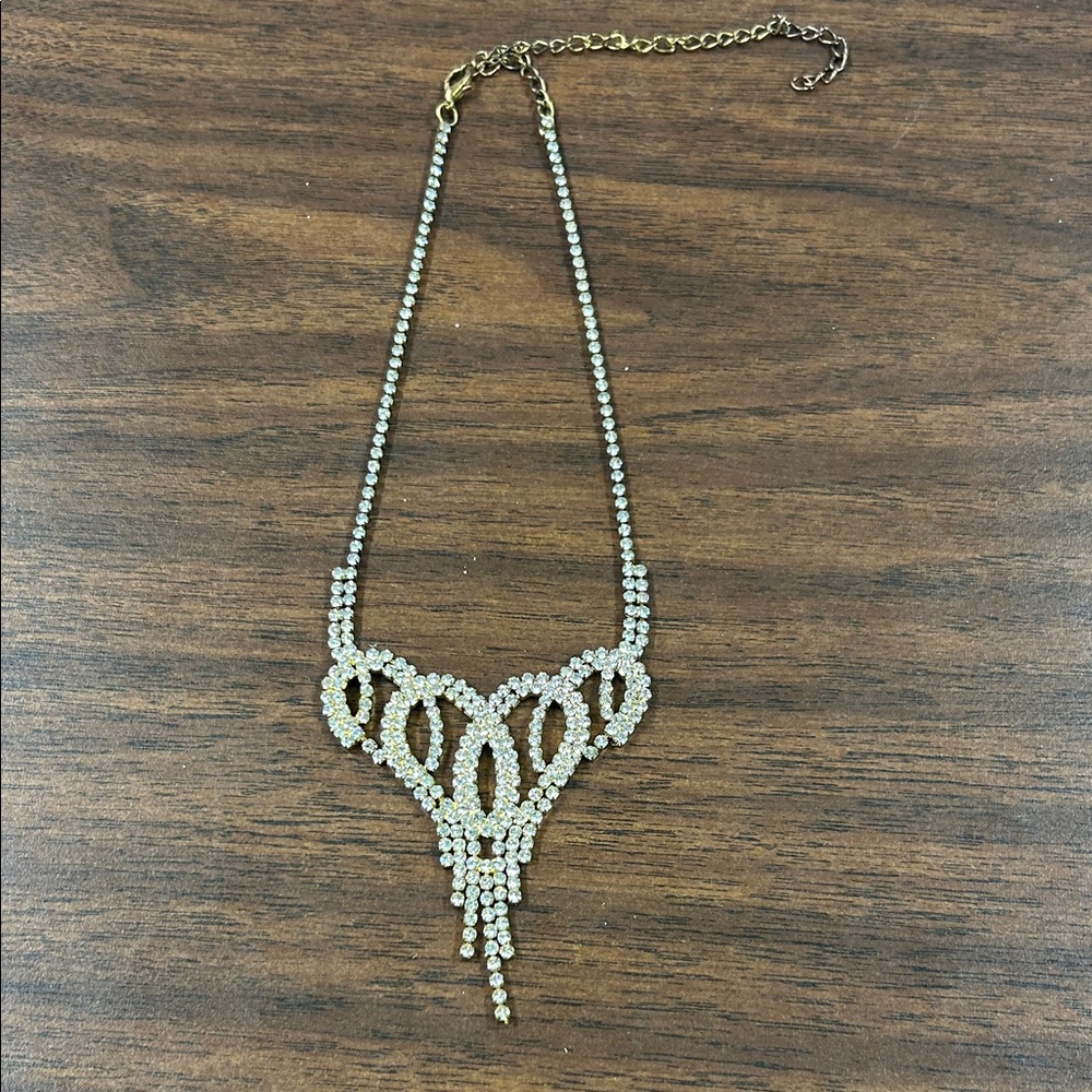 Gold and Silver Crystal Necklace